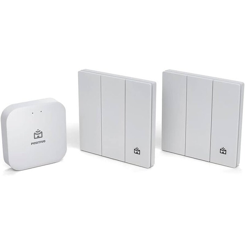Kit Smart Botão Positivo Casa Inteligente 1 Hub e 2 Botões Sem Fio Bluetooth SIG Mesh