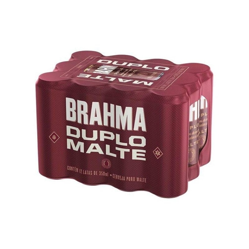 Pack Cerveja Brahma Duplo Malte Lata Sleek - com 12 unidades 350ml
