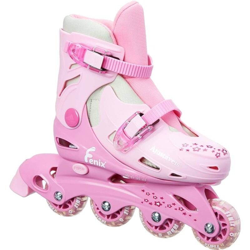 Patins 4 Rodas Ajustáveis Fenix Rosa