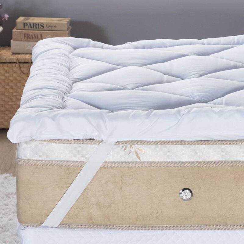 Pillow Top Casa Dona Queen 400 Fios Toque de Plumas