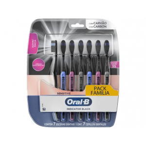 Escova de Dente Oral-B Indicator Black 7 Unidades