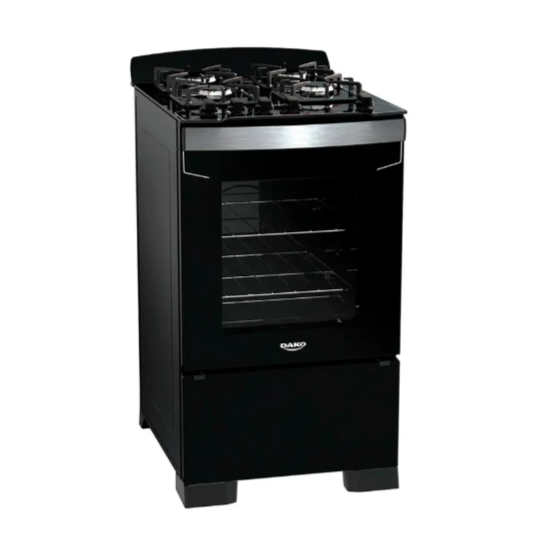 Fogão Dako Diplomata 4 Bocas Automático Mesa de Vidro com Forno 60L - Preto - Bivolt