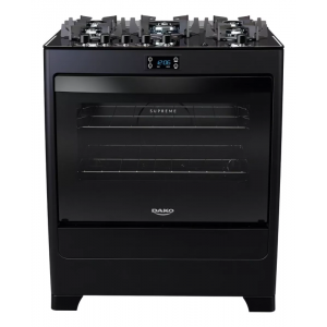 Fogão de chão Dako Supreme Black Glass a Gás/elétrico 5 Bocas Preto