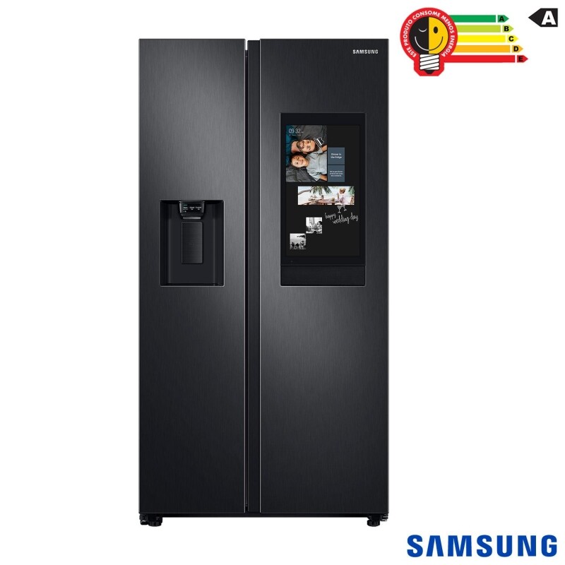 Refrigerador Side by Side Family Samsung de 02 Portas Frost Free 585 Litros Painel Eletrônico Inox e Preto - RS5
