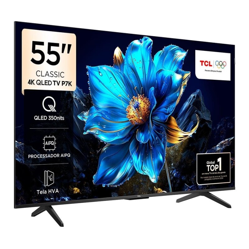 Smart TV 55 TCL P7K QLED Ultra HD 4K com Sistema Operacional Google TV HDR10+ Dolby Vision Dolby Atmos HDMI 2.1