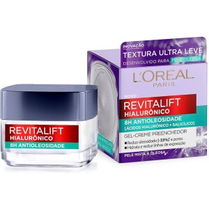 L'Oréal Paris Gel Creme Hidratante Preenchedor Antioleosidade Revitalift Hialurônico 49g