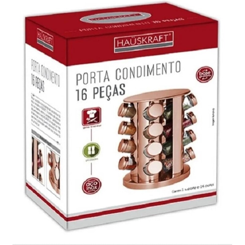 PORTA TEMPEROS HAUSKRAFT INOX - 16 POTES