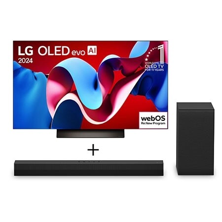 Comprar Combo Smart TV LG OLED evo AI C4 4K 55 polegadas 2024 + Soundbar LG S40T - OLED55C4.S40T | LG BR