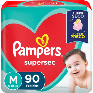 Fralda Pampers Supersec M - 90 Unidades