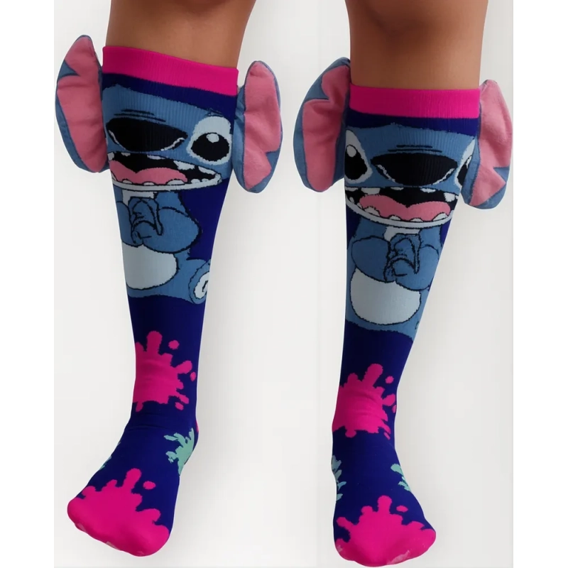 Meia Colorida Infantil Ate O Joelho Tendencia Inverno 3d