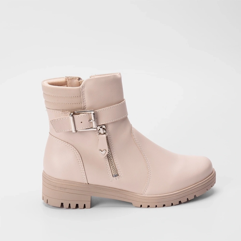 Bota Coturno Mississipi Detalhe Acolchoado Fivela Marfim