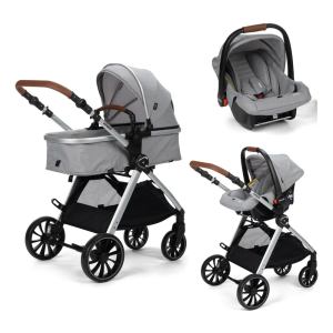 Carrinho de Bebê Infanti Romanzzo Duo Cinza 3 em 1 Reversível Bebê Conforto e Moises