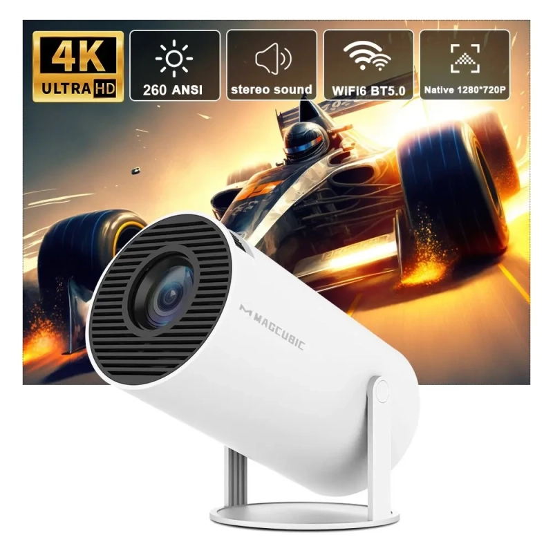 Projetor Cinema em casa HY300 Pro 4k - android 11 Wifi6 260ansi allwinner h713 bt5.0 1080p