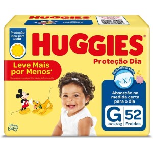 Huggies Fralda Proteção Dia Tam. G - 52 fraldas