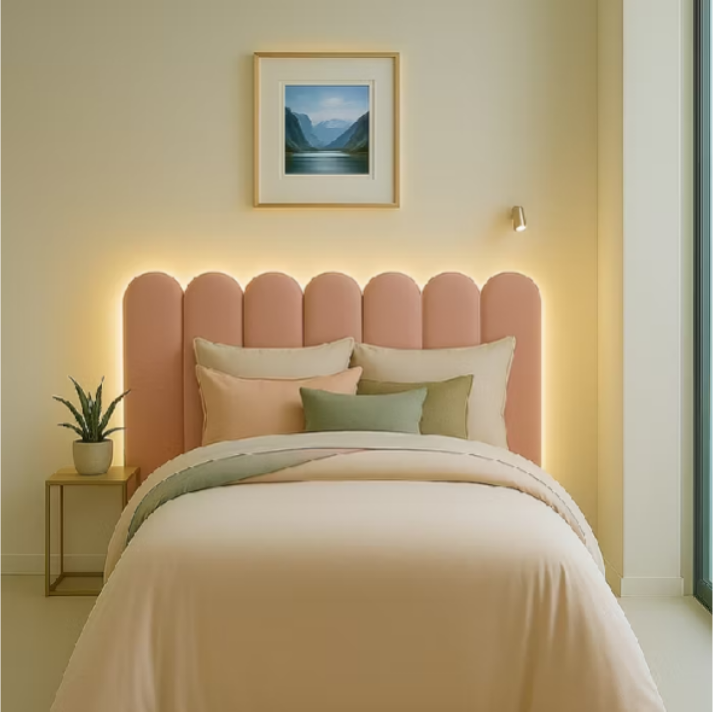 Cabeceira Cama Box Solteiro Estofado Modelo NUVEM 45x20cm Kit Peças - Cores Variadas