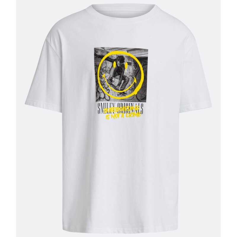 Camiseta Relaxed em Meia Malha Malhão com Estampa Smiley Skating