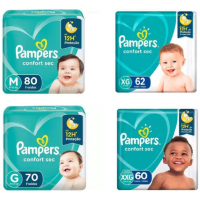 Seleção de Fralda Pampers Confort Sec com 60% de Desconto na Segunda Unidade + Desconto com Cupom