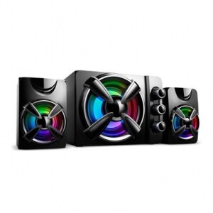 Caixa de Som Gamer Multilaser Audio 2.1 30W RMS RGB USB/P2 Plug And Play Preto - SP952