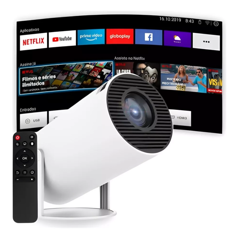 Projetor Smart Portátil Full Hd 4k Bluetooth Android Wifi