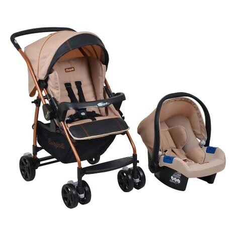 Carrinho de Bebê Rio K até 15Kg + Bebê Conforto Touring X até 15Kg Burigotto Mon Amour