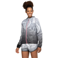 Jaqueta Corta-Vento Feminina ASICS com Capuz Toyama Estampa Sumi Packable