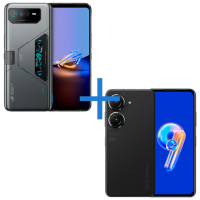 Smartphone ROG Phone 6D Ultimate 16GB/ 512GB Space Gray + Smartphone  Zenfone 9 8GB/ 128GB Midnight Black