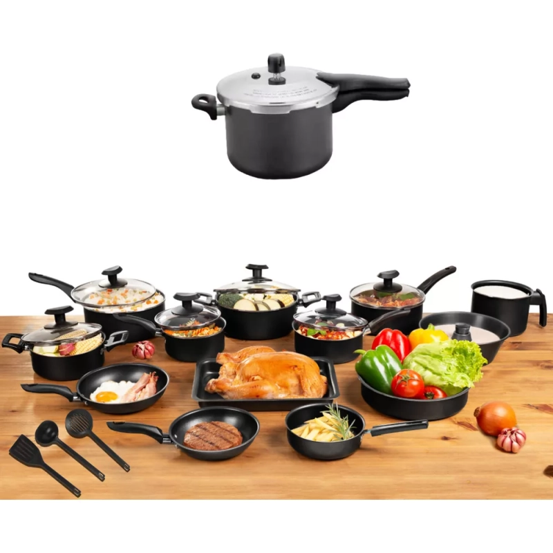Conjunto Panelas: Panela Imperial Antiaderente com Panela Pressão 4,5l - 17 Peças