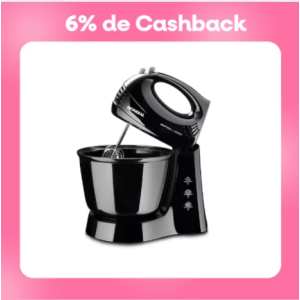 Batedeira Mondial Prática Black B-44 com 3 Velocidades Preta - 110V