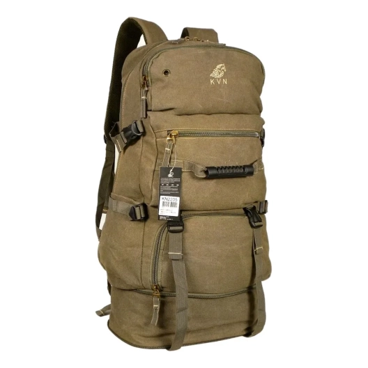 Mochila Impermeável 80 Litros Para Viagem Trilhas E Camping Cor Cáqui Desenho Do Tecido Liso