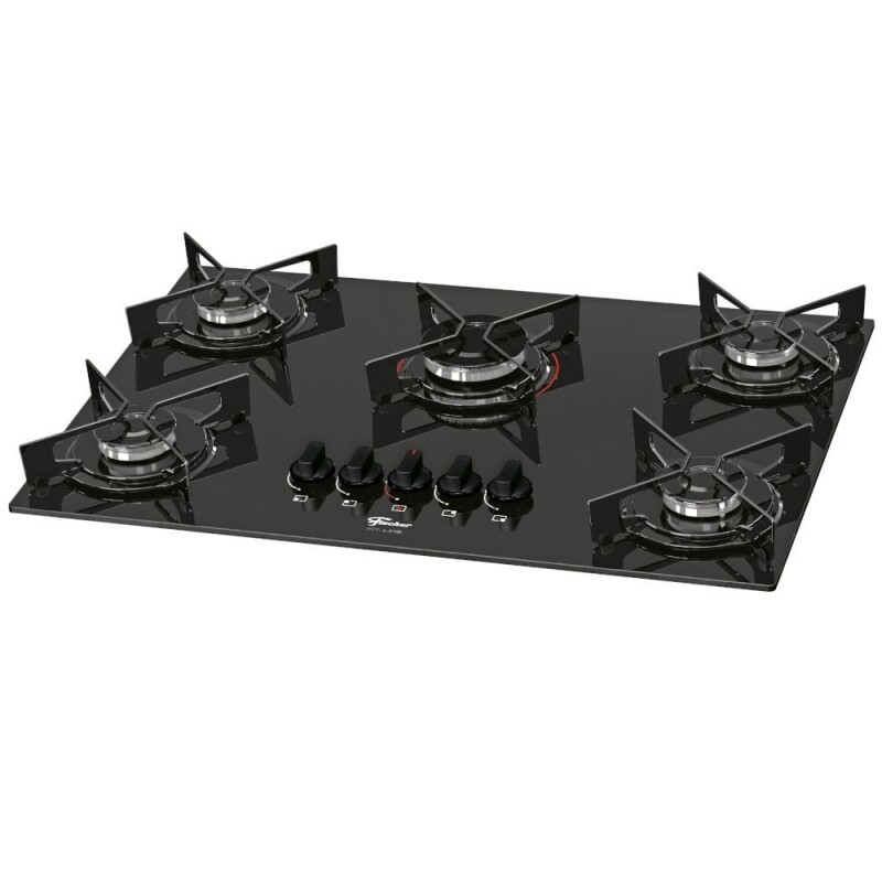 Cooktop Fit Line Fischer 5 Bocas Vidro Preto Chama Rápida Bivolt 26343 -  - Sua melhor escolha