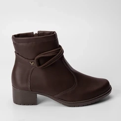 Ankle Boot Mississipi Detalhe Tiras Cruzadas Marrom