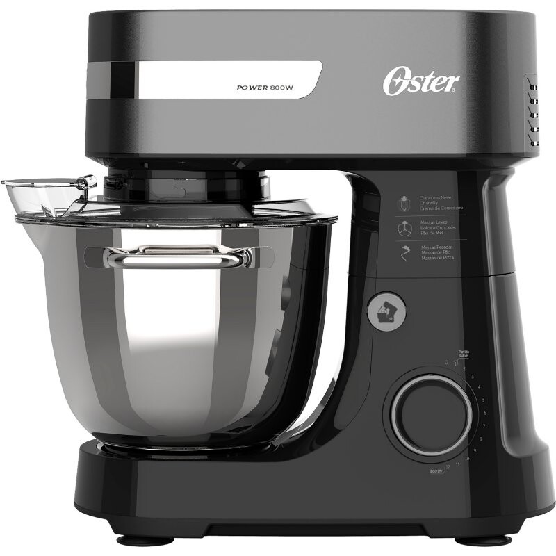 Batedeira Planetária Oster OBAT636 800W 4L Inox Preto -127V