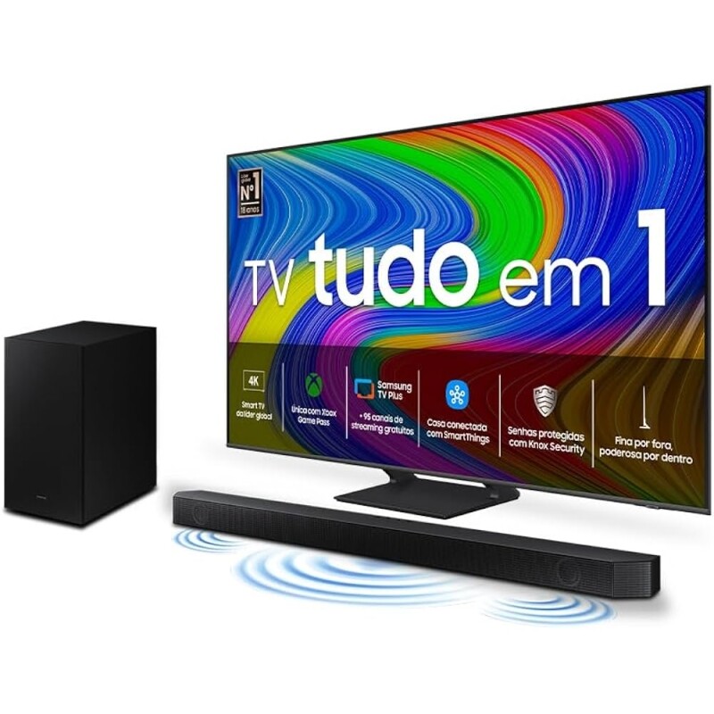 Samsung Combo Smart TV 55" QLED 4K 55Q65D 2024 + Soundbar HW-B550/ZD