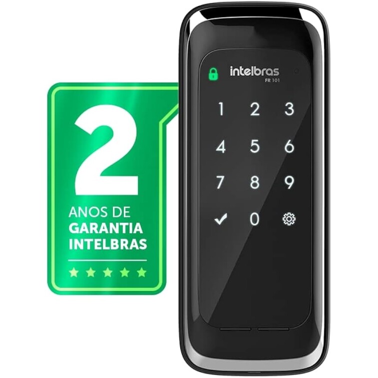 Fechadura Digital de Sobrepor Touch Screen FR 101 Preto Intelbras