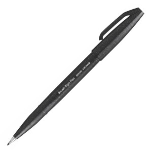 Pentel Caneta Pincel Brush Sign Pen Preta SM/SES15C-A