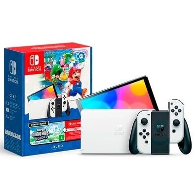 Console Nintendo Switch OLED + Super Mario Bros Wonder + 12 meses do Nintendo Switch Online