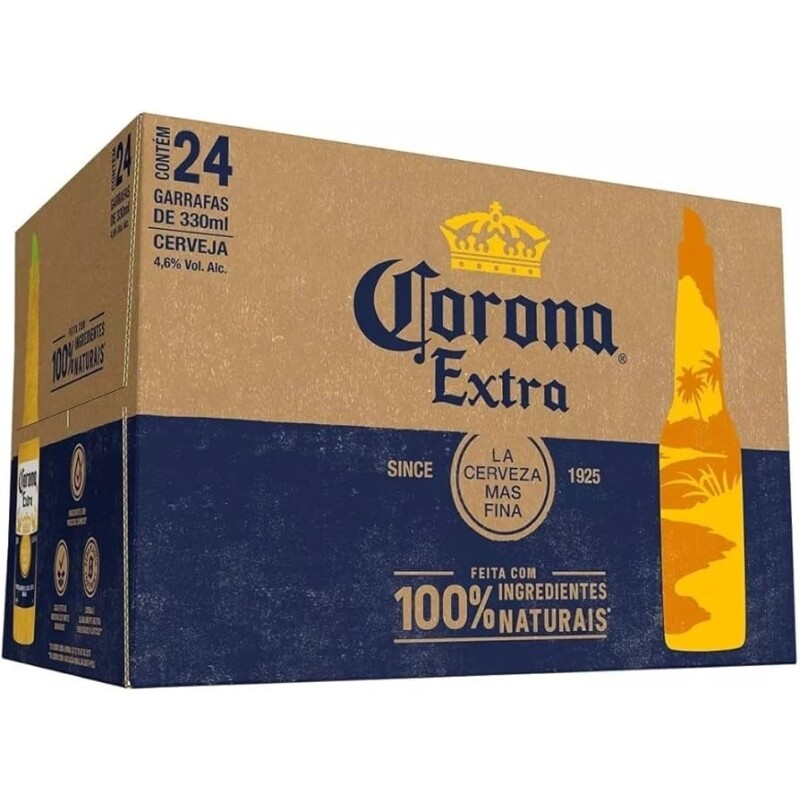 Pack Cerveja Corona Extra Long Neck 330ml - 24 unidades