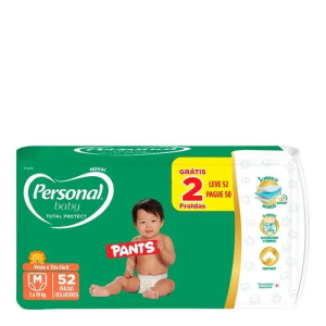 Fralda Personal Baby Pants Total Protect Roupinha M 52 Unidades