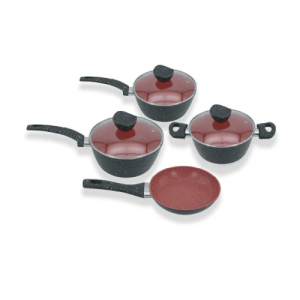 Conjunto De Panelas 4 Peças Stone Induction Vermelho