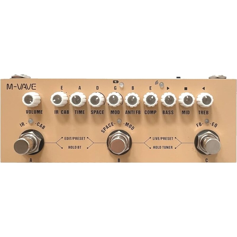 Pedal de Efeito Combinado com Reprodução de Música Sem Fio Qudai CUBE AC