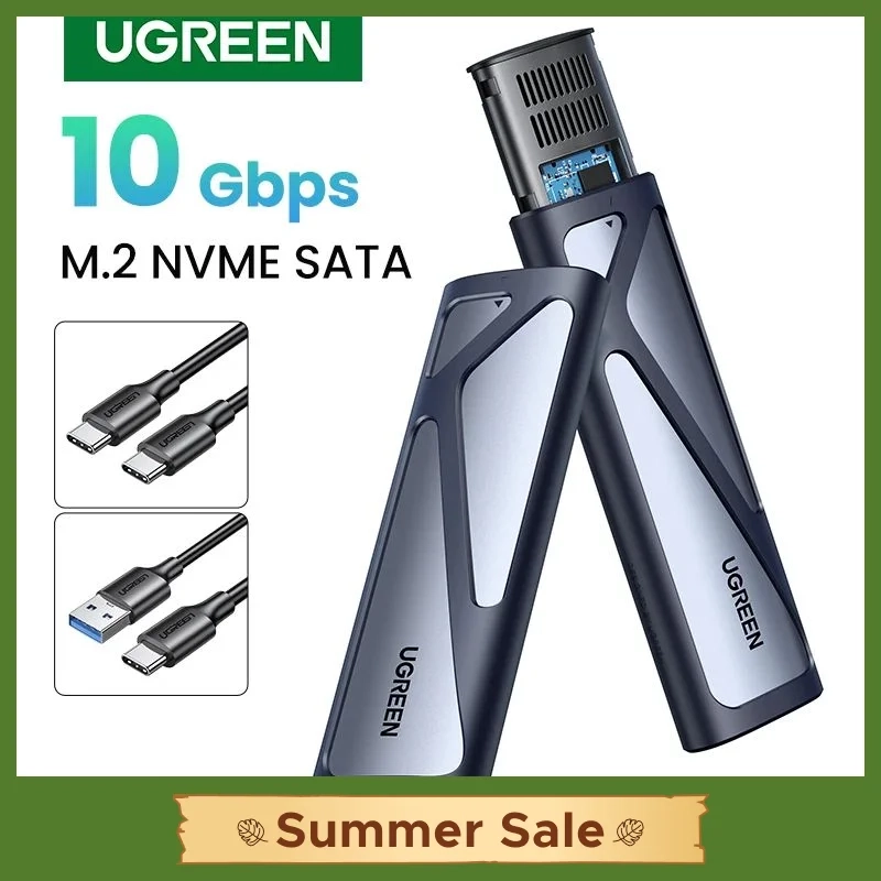 Ugreen m2 ssd caso nvme gabinete m.2 para usb tipo c 3.1 ssd adaptador para nvme pcie ngff sata m/b chave ssd caixa de d