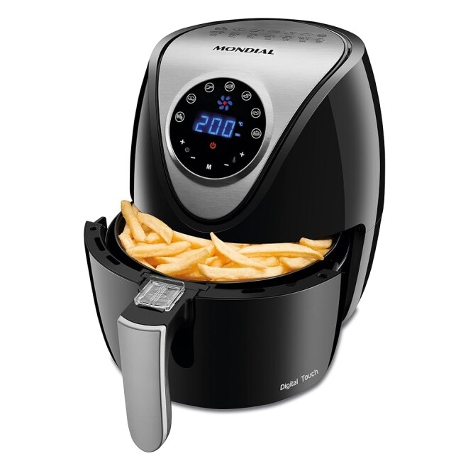 Fritadeira Sem Óleo Air Fryer 35L Mondial Preto/Inox 1500W 110V - AF-30-DI
