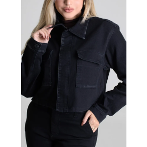 Jaqueta Jeans Feminina 279489 Cropped Fecho Em Zíper Sawary