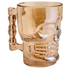 Caneca para Chopp E Cerveja de Vidro Caveira Rock Style 510ml Lyor