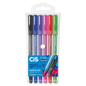 Caneta Gel – CiS Gelyx – Estojo com 6 unidades – Fashion