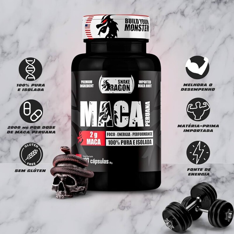 2x Maca Peruana Negra 120 Capsulas 2000mg Black Pura Premium
