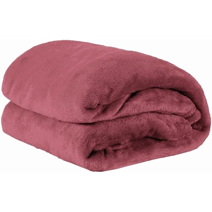 Cobertor Casal Manta Microfibra Fleece 01 Peça Blush
