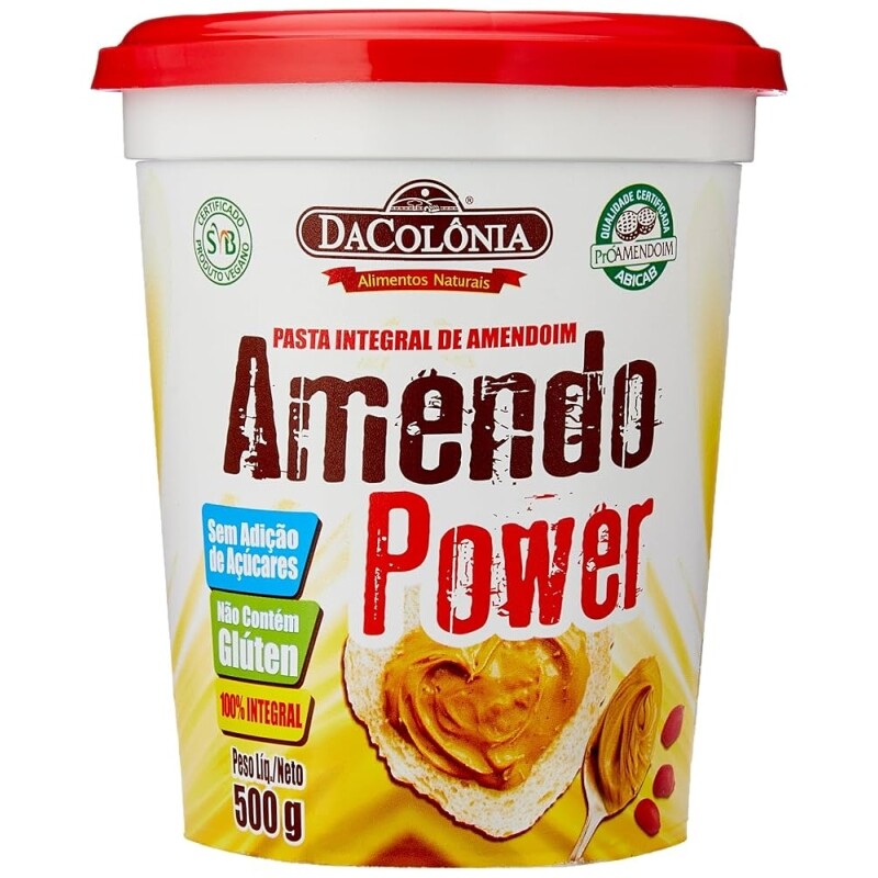 DaColônia Amendopower - Pasta De Amendoim Integral Zero 500G