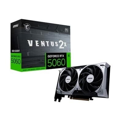 Placa de Vídeo MSI RTX 5060 8G VENTUS 2X OC Geforce NVIDIA 8GB GDDR7 128 bits 2535 MHz DLSS 4 Ray Tracing - G5060-8V2C