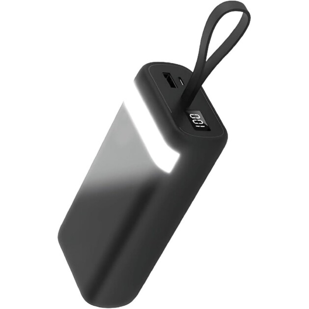 Carregador sem fio Universal Portátil Power bank Turbo 20000mah com 4 cabos saída USB Tipo C/Micro USB/USB/USB Visor d